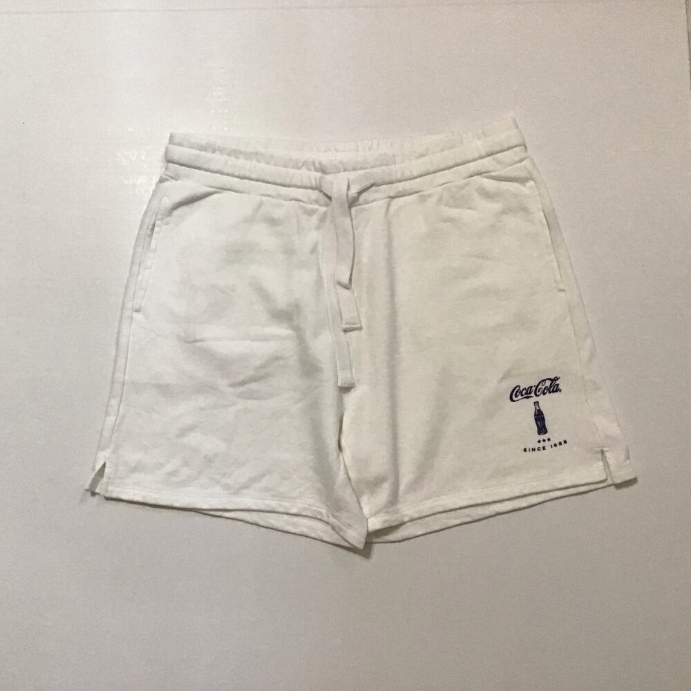 Sportiqe Apparel Co. Coca Cola 100% Terry Cotton White Shorts Large